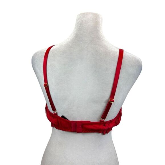 Victoria’s Secret Red Lace‎ Low Cut Demi Unpadded Bra Size 38C - Picture 12 of 12